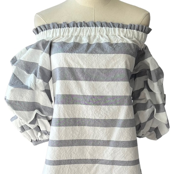 Alexis Olevetti Off the Shoulder Striped Mini Dress | XS - Picture 8 of 10